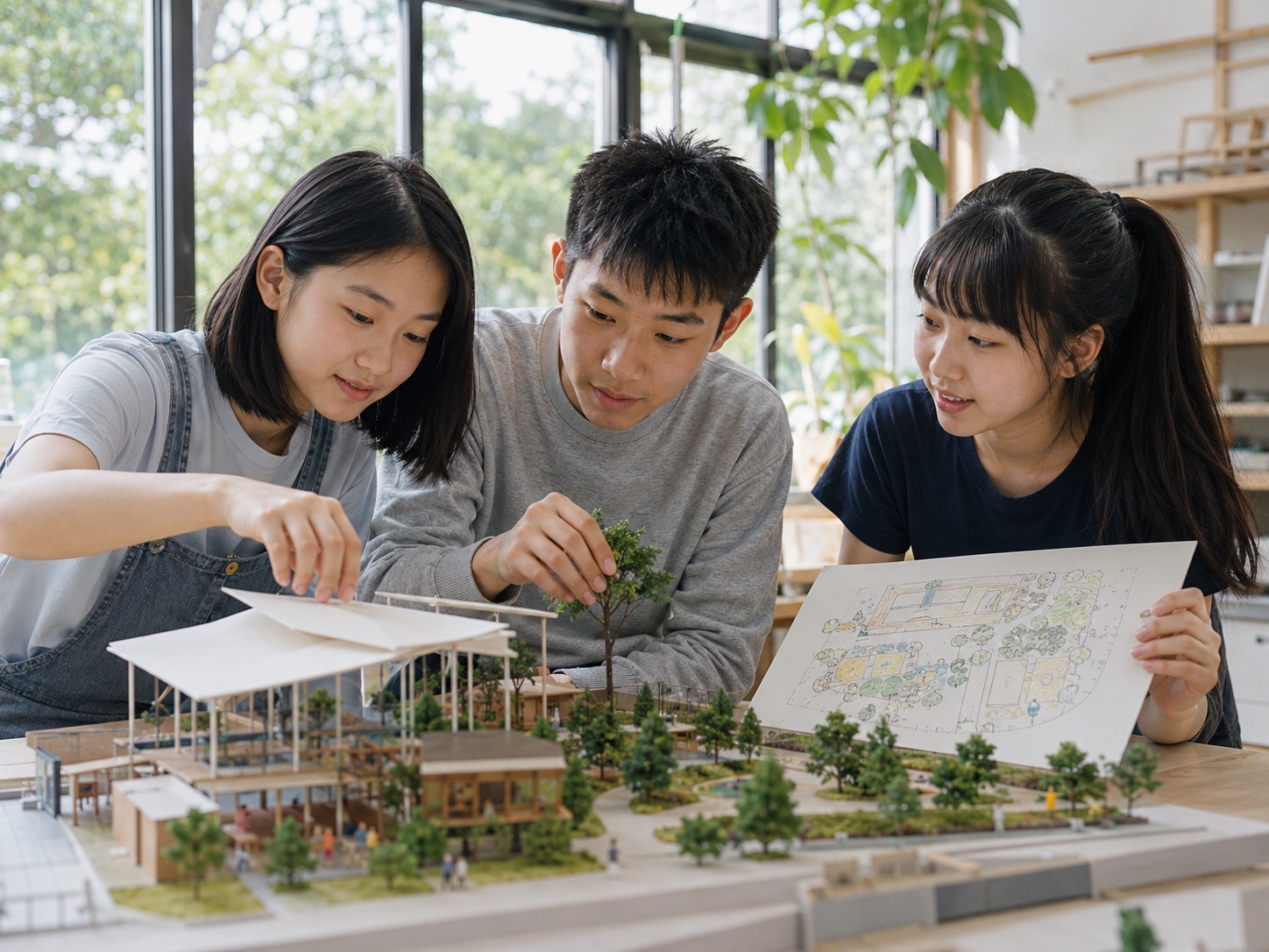 Young people building a neighbourhood model
