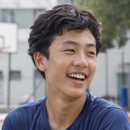 Friends laughing after basketball practice
